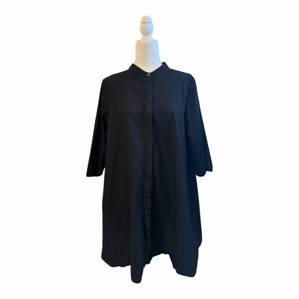 Bryn Walker Black Swing Dress Medium Made in USA Lagenlook